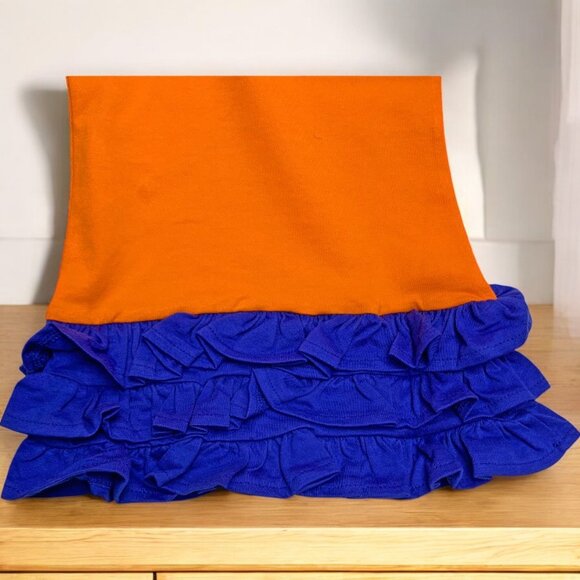 JD Just Dads Orange‎ with Blue Cotton Ruffle Polo Dress - Picture 5 of 7